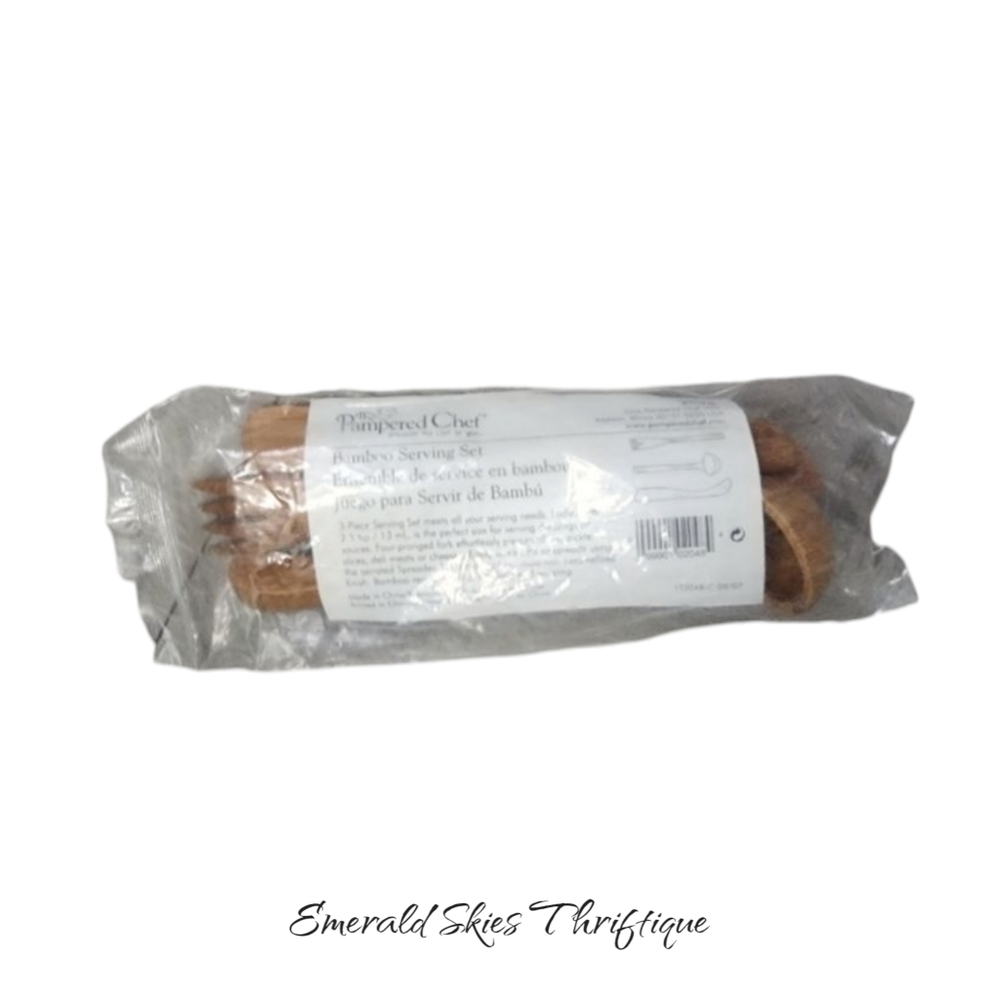 Pampered‎ chef bamboo serving set